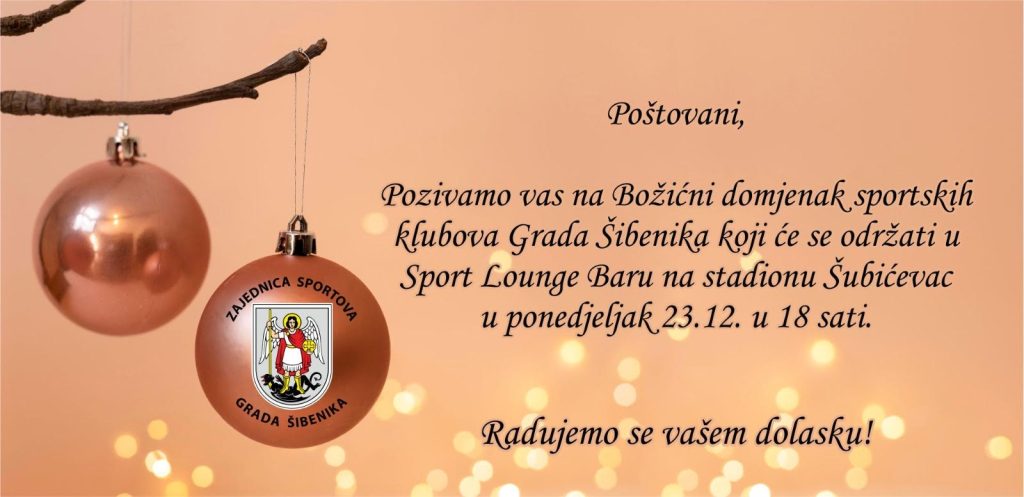 Božićni domjenak sportskih djelatnika iz klubova Grada Šibenika
